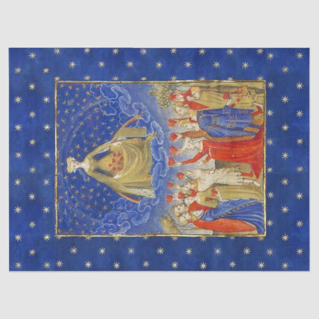 QUEEN OF HEARTS IN STARRY NIGHT Valentines Day Tissue Paper (Front)