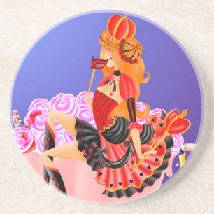 Queen of Hearts in teacup Coaster