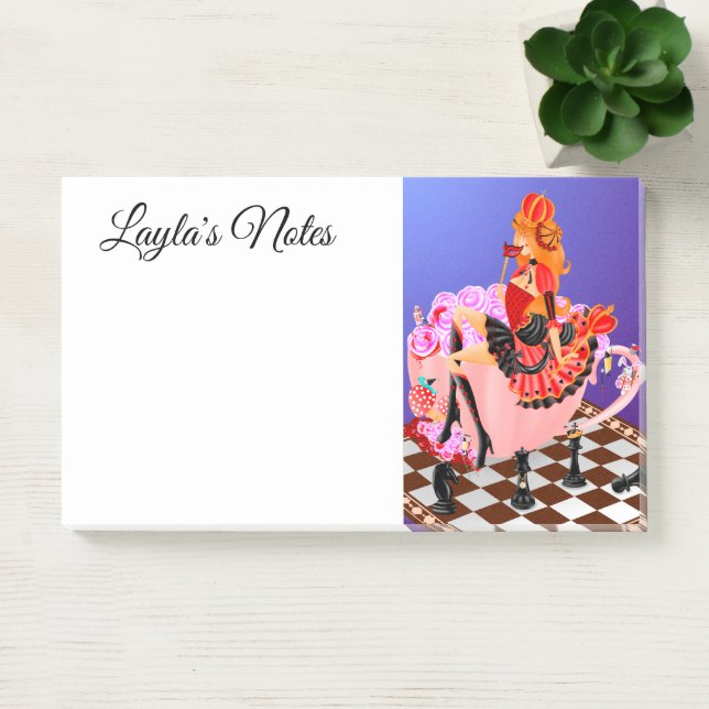 Queen of hearts in teacup Wonderland  Post-it Notes (Office)