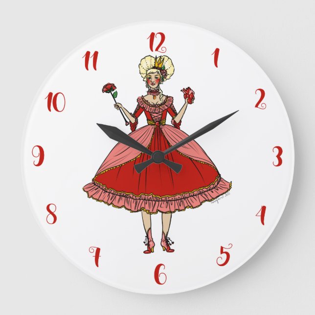 Queen of Hearts Large Clock (Front)