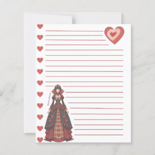 Queen of Hearts Lined Sheet with Envelope