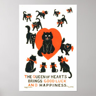 Queen of Hearts, Louis Wain Poster