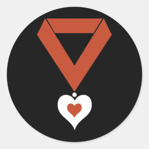Queen of Hearts Medallion Classic Round Sticker