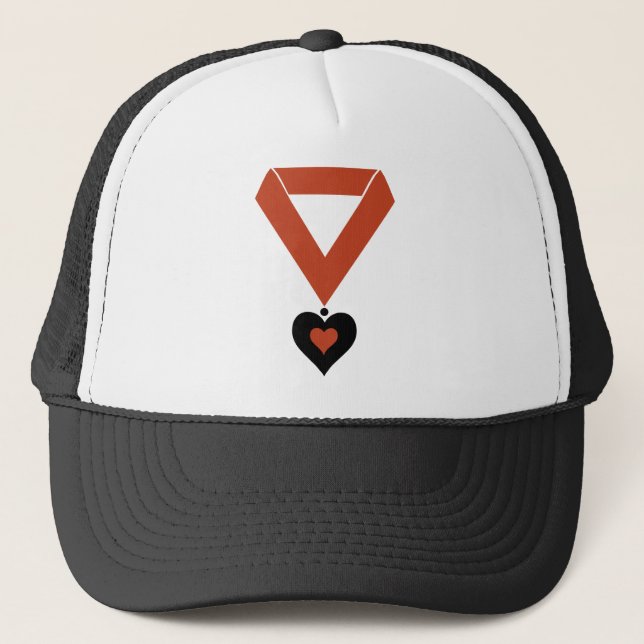 Queen of Hearts Medallion Trucker Hat (Front)