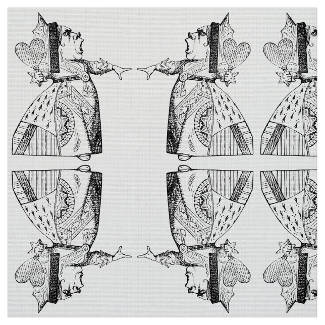 Queen of Hearts Mirror in Black and White (Small) Fabric (Swatch)