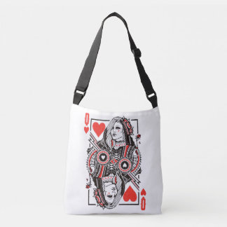 Queen of Hearts Oversized Graphic, Playing Cards Crossbody Bag