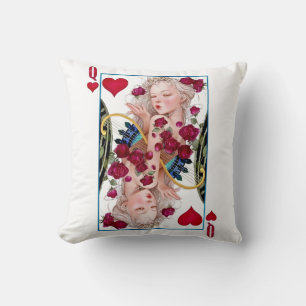 Queen of Hearts Oversized Graphic, Playing Cards Cushion