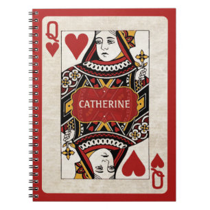 Queen of Hearts personalised notebook