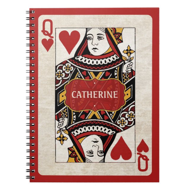 Queen of Hearts personalised notebook (Front)