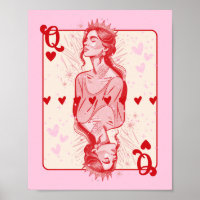 Queen of Hearts Pink Preppy Art