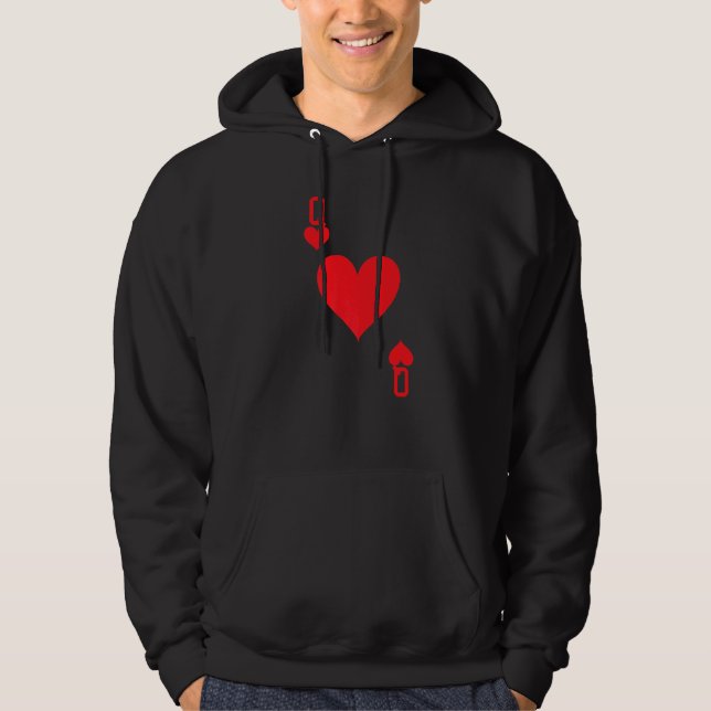 Queen Of Hearts - Playing Card Halloween Costume L Hoodie (Front)
