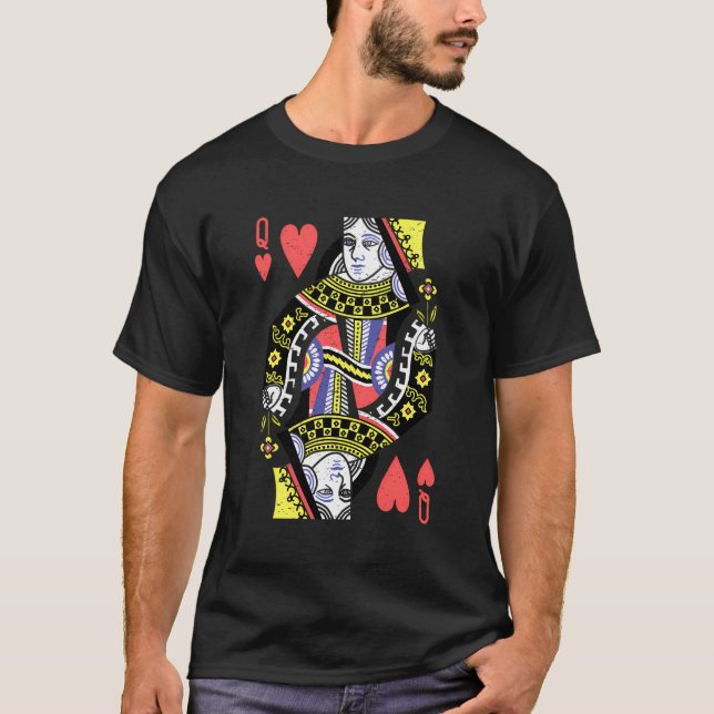 Queen Of Hearts Playing Card Halloween S T-Shirt (Front)