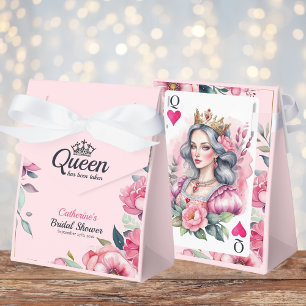 Queen Of Hearts Playing Card Pink Bridal Shower Favour Box