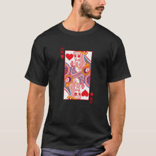 Queen Of Hearts Playing Card Skeleton Halloween Co T-Shirt