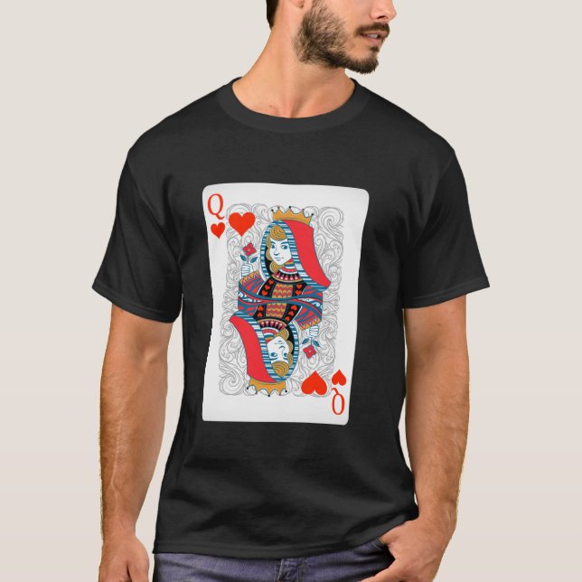 Queen Of Hearts Playing Cards Shirt Easy Halloween (Front)