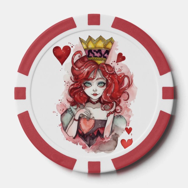❤️ Queen of Hearts ❤️ Poker Chips (Front)