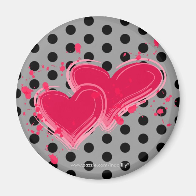 Queen of Hearts Polka Dot Magnet (Front)