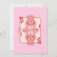 Queen of Hearts Red and Pink Art