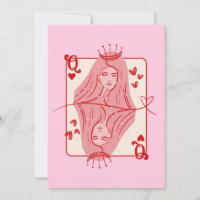 Queen of Hearts Red and Pink Preppy Art