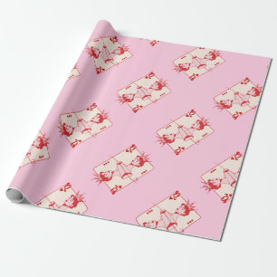 Queen of Hearts Red and Pink  Wrapping Paper