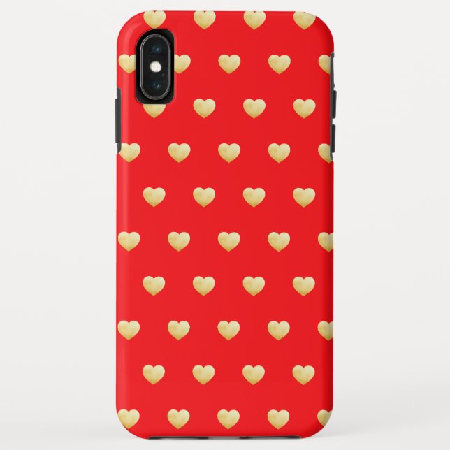 Queen of Hearts Red Gold Pattern Case-Mate iPhone Case (Back)