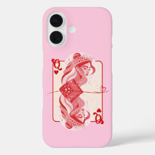 Queen of Hearts Red Preppy Art iPhone 16 Case