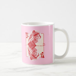 Queen of Hearts Red Preppy Art Coffee Mug