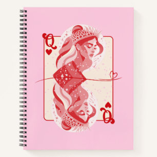 Queen of Hearts Red Preppy Art Notebook