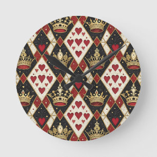 Queen of Hearts Round Clock