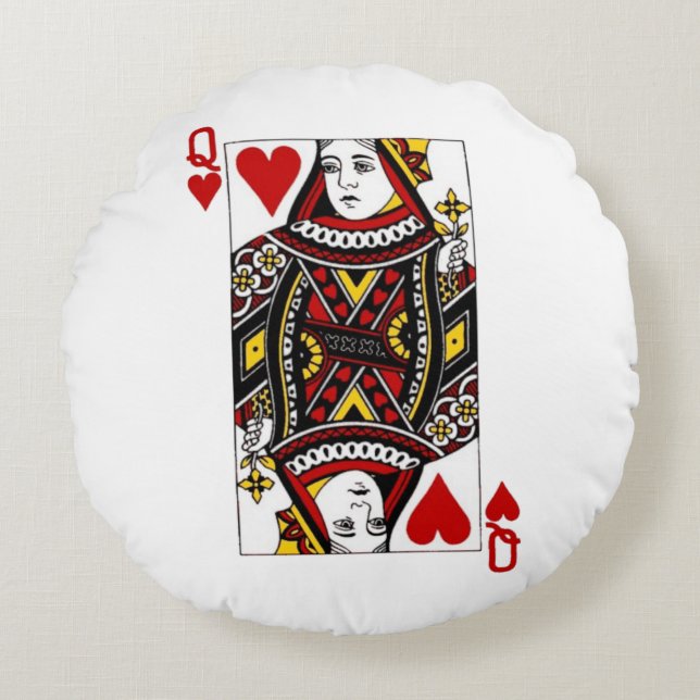 Queen of Hearts Round Cushion (Front)