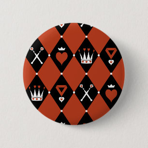 Queen of Hearts Royal Motifs 6 Cm Round Badge
