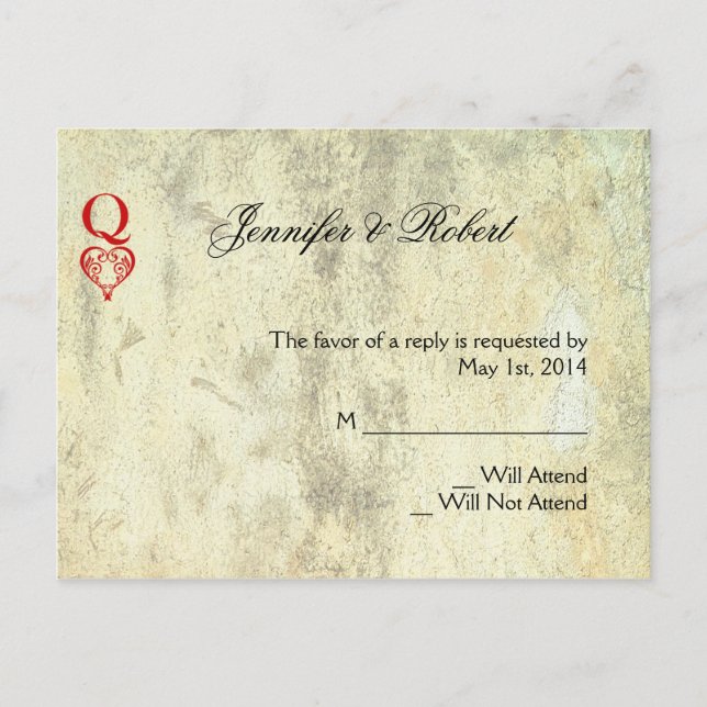 Queen of Hearts RSVP Postcard (Front)