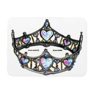 Queen of Hearts Silver Crown Tiara white magnet