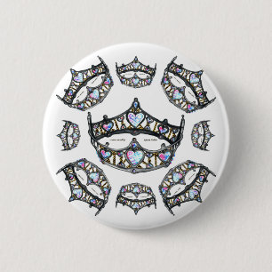Queen of Hearts Silver Crowns Tiaras white button