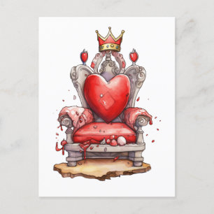 Queen of Hearts Throne Postcard