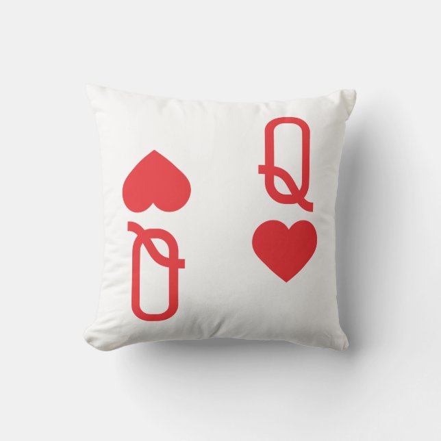 Queen of Hearts Throw Pillow (Front)
