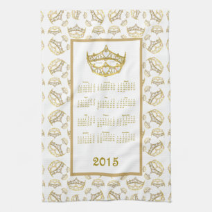 Queen of Hearts tiara 2015 calendar kitchen towel