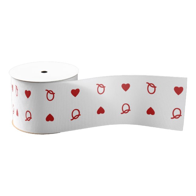 Queen of Hearts Valentine’s Day Modern Card Grosgrain Ribbon (Spool)