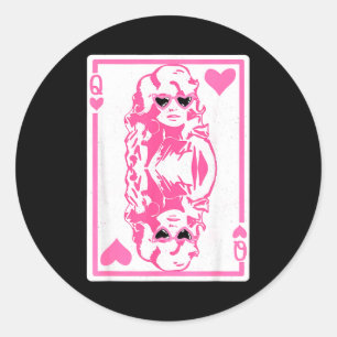 Queen Of Hearts Valentines Day Classic Round Sticker