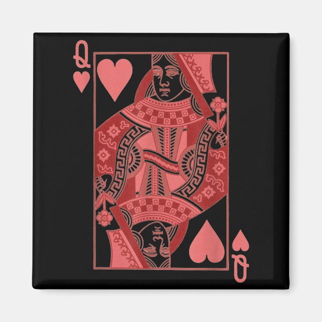 Queen Of Hearts Valentines Day Cool V-day Couple M Magnet (Front)