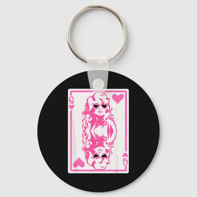 Queen Of Hearts Valentines Day  Key Ring (Front)