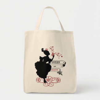 Queen of Hearts Vintage Graphic Canvas Tote Bag