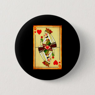 Queen Of Hearts Vintage Matching Couple Saint Vale 6 Cm Round Badge