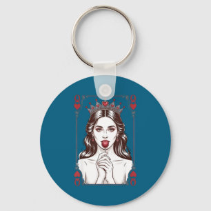 Queen Of Hearts Women Vintage Valentines Day Key Ring
