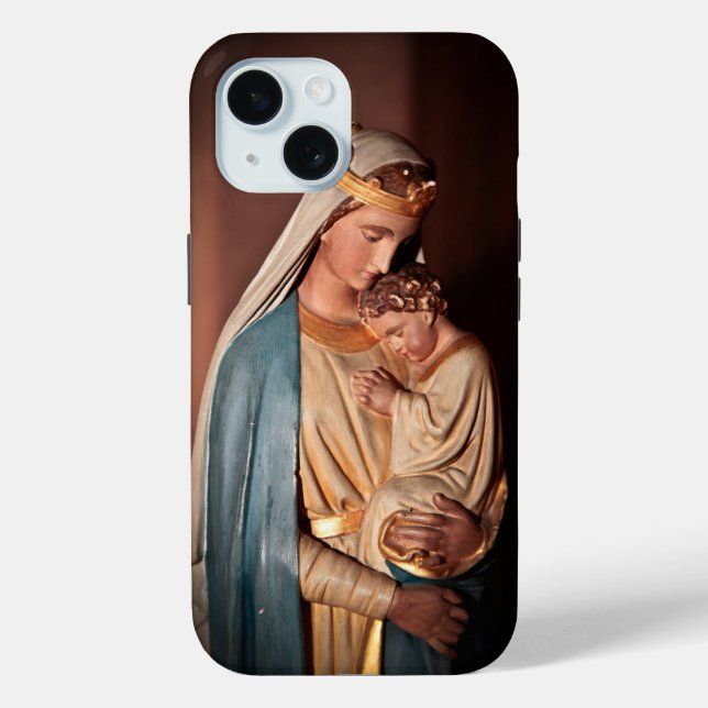 Queen of Heaven Virgin Mary Baby Jesus Christian Case-Mate iPhone Case (Back)