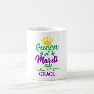 Queen Of Mardi Gras Personalised Coffee Mug