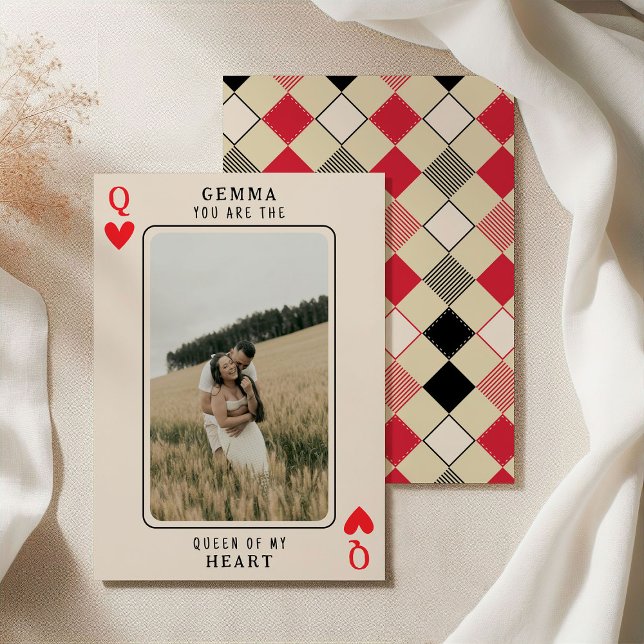 Queen of My Heart Custom Photo Valentines  Holiday Card (Creator Uploaded)