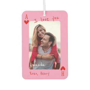 Queen Of My Heart Personalized Two Photo Car Air Freshener