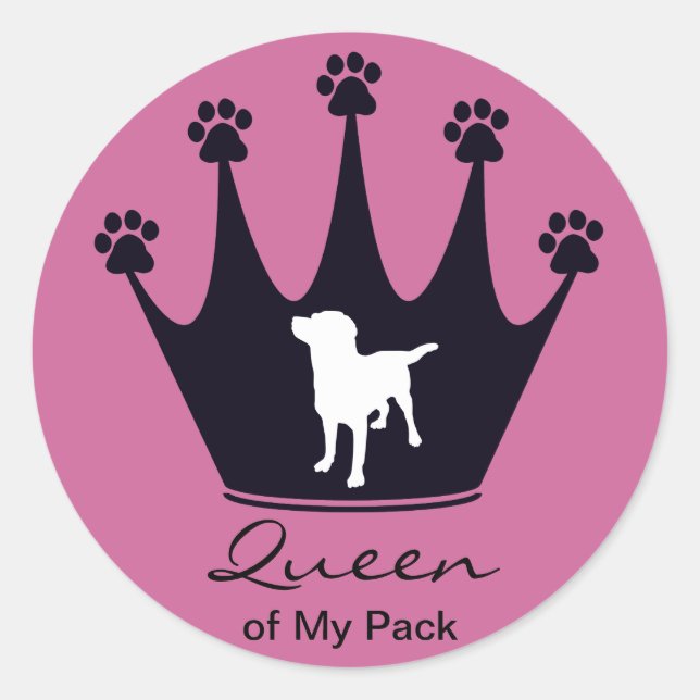 Queen of My Pack Classic Round Sticker (Front)