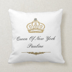 Queen Of New York Monogram Throw Pillow